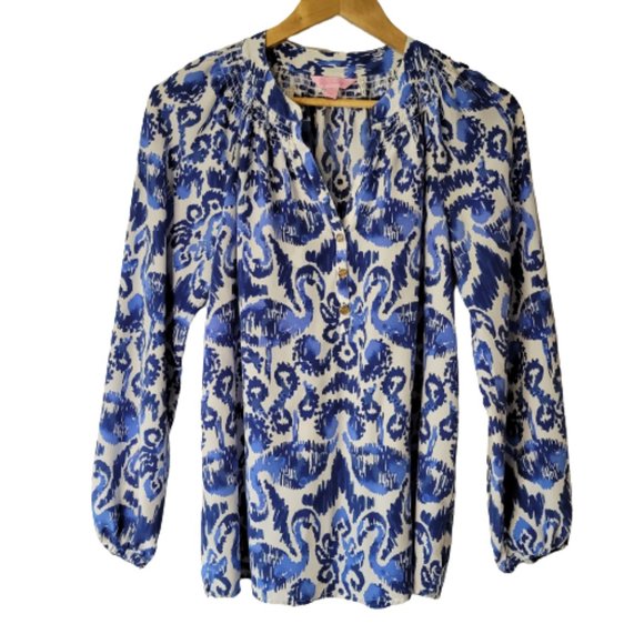 Lily Pulitzer Elsa Silk Blouse - Picture 4 of 10